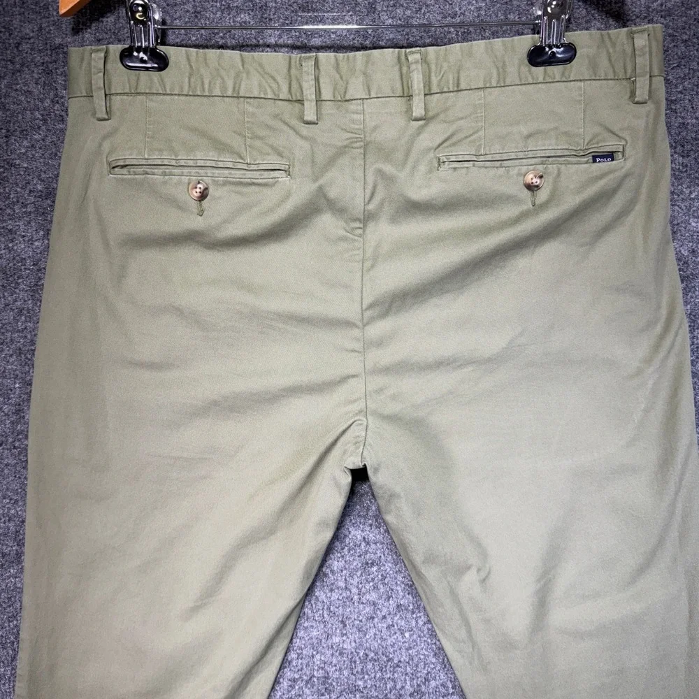 Polo Ralph Lauren Stretch Slim Fit Chino Pants Mens 36x32 Green Cotton Blend